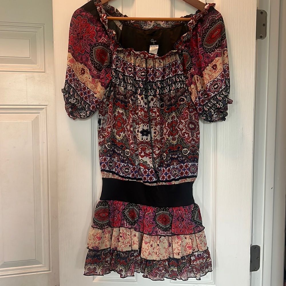 Bohemian Dress - Ruffle Sleeves - Size X Small AQUA Dress